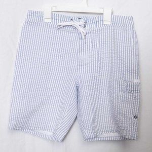 J. Crew Light Blue Seersucker Men's Swim Trunks Size 30